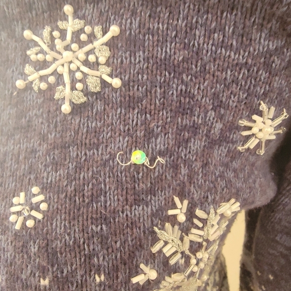 Heirloom Collectibles Zip Up Snowflake Ugly Sweater Size PM - Picture 8 of 11